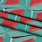 1 Yard Stretch Cotton Sateen Turquoise and Red Diamonds Deco Delight Print Fabric